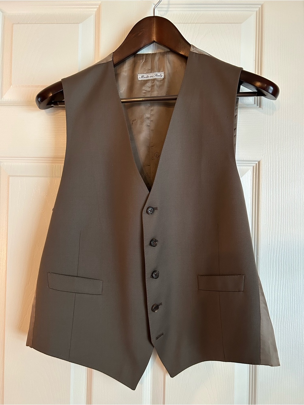 Classic Double-Breasted Brown Men's Jacket and Vest - Picture 3 of 16